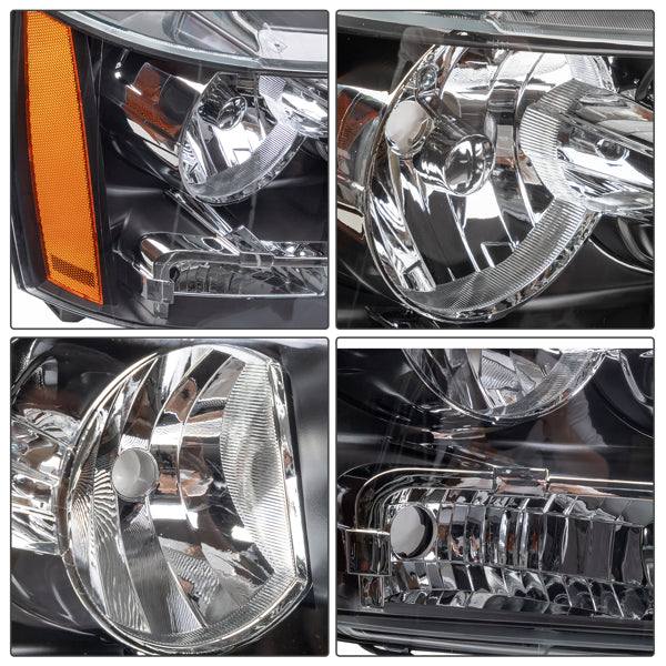 Convient pour 2007-2014 Chevy Avalanche Tahoe Suburban Amber Corner Phares noirs