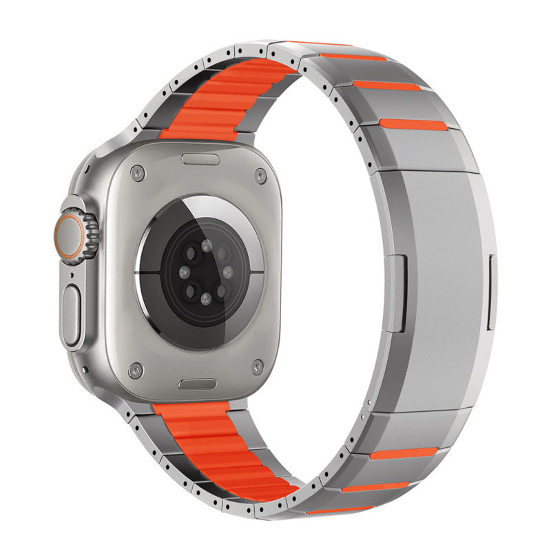 Montre Bande en acier inoxydable Sports Wristband Courbé deux tons