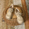 Chaussures polyvalentes en cuir souple de style britannique pour femmes