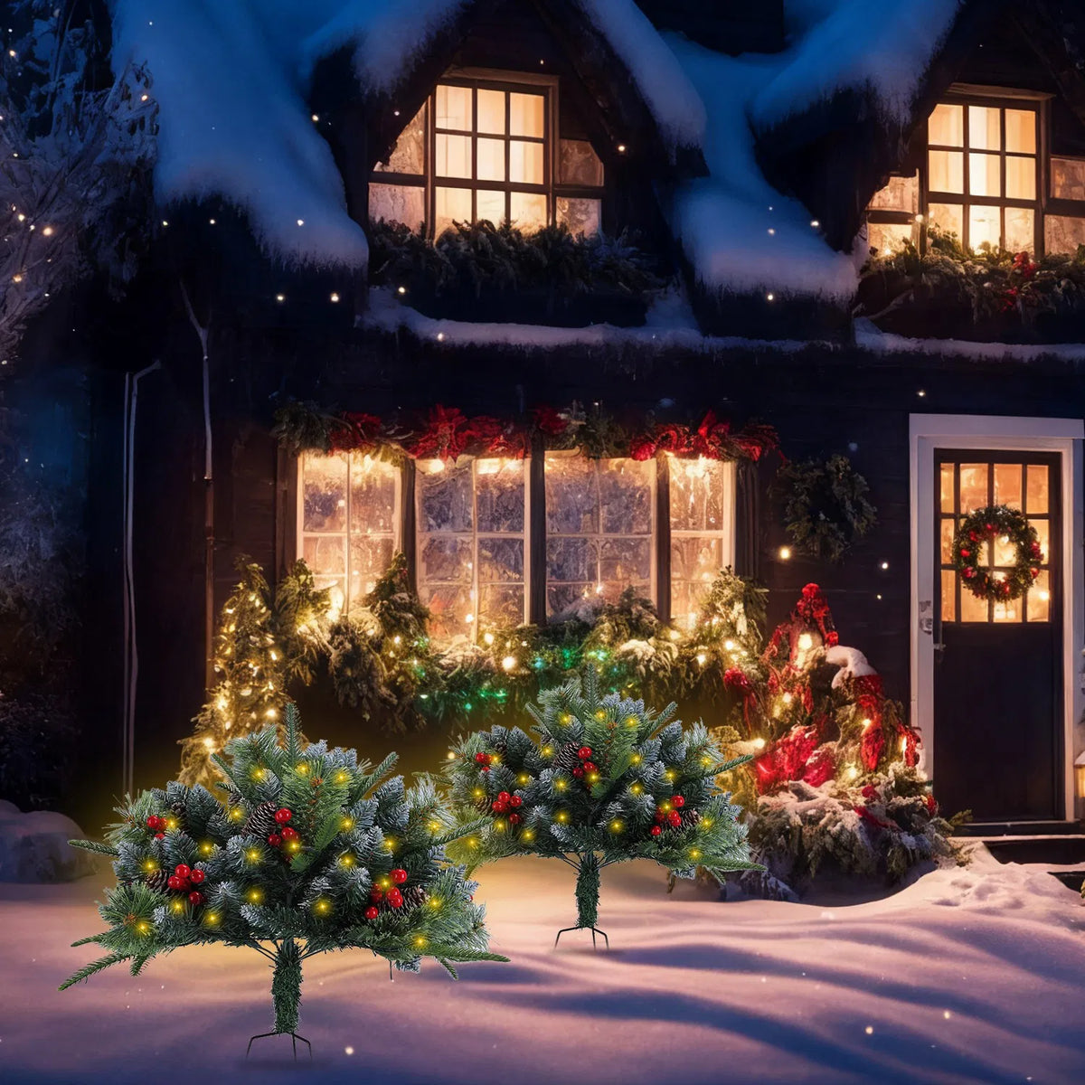 Noël artificiel réaliste Arbre avec 8 modes d'éclairage LED