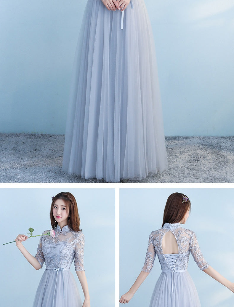 Longue robe de mariée bleue robe de mariée