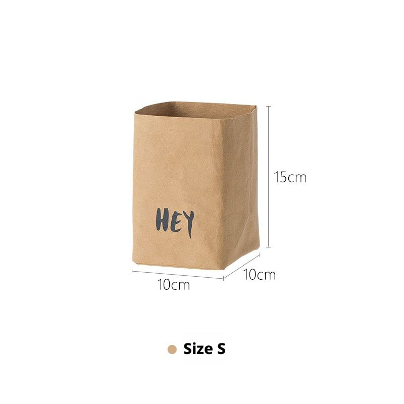 Sac en papier kraft lavable-khaki-10 ↓ 15cm-non-tissés-1 pièce