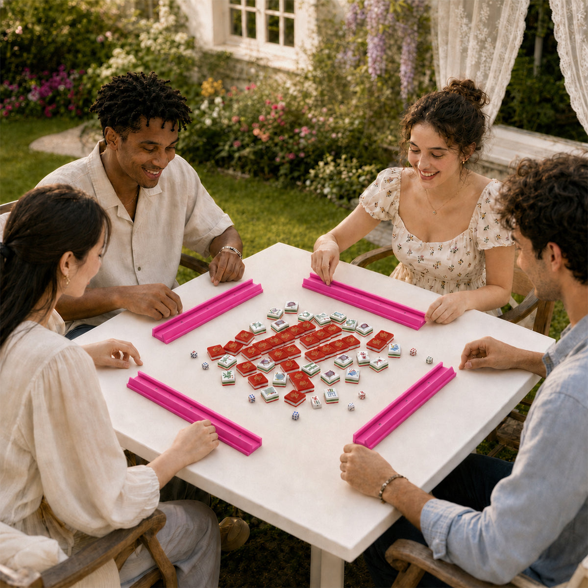 Rack américain Mahjong avec poussoir magnétique