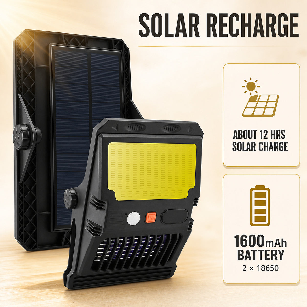 Solar Powered Rechargeable Motion Sensor COB Garden Light W7105 2 For Yard Decoration LED