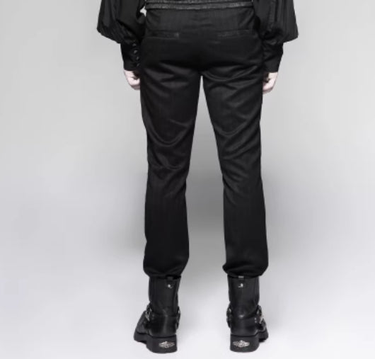 Noble Academy-Style costume formel Dark rayé hommes pantalons