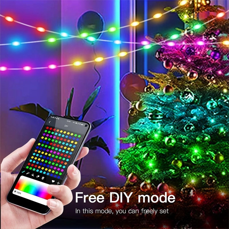 5v Corde de fil en caoutchouc USB Bluetooth arbre de Noël Ambiance Light