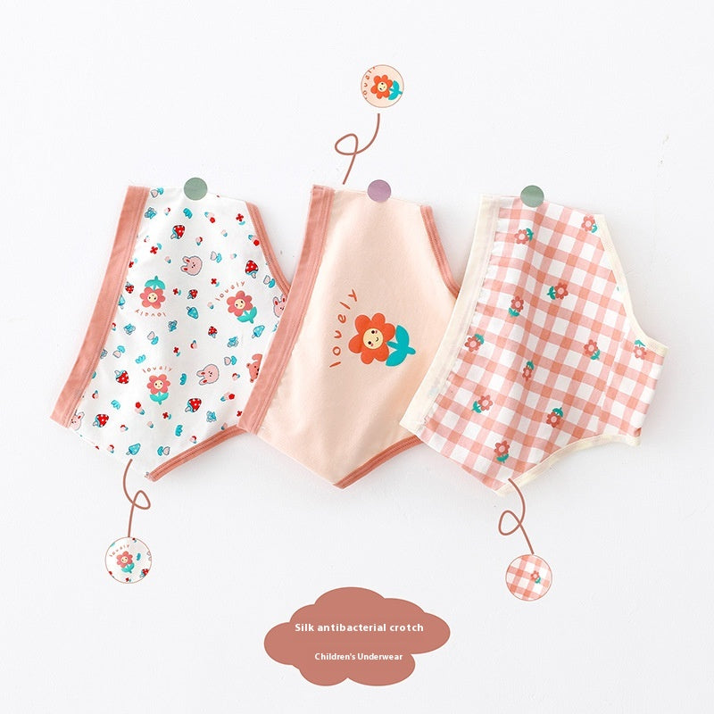 Sous-vêtements pour enfants Femelle Trois Quatre Corners Pure Coton Bébé Petite fille