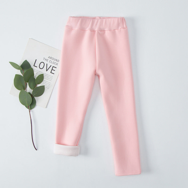 Pantalons occasionnels pour enfants doublés de polaire