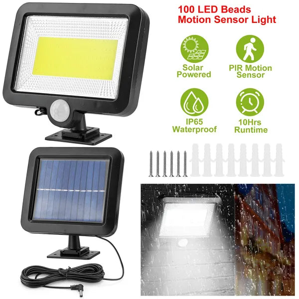 Éclairage mural solaire Outdoor 100 LED perles détecteur de mouvement lampe IP65 étanche