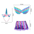 3-Piece Blue Unicorn Party Outfit pour les fêtes de costume et les célébrations—Ensemble d'accessoires de partie