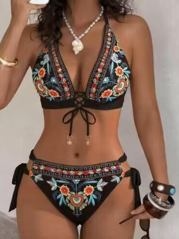 Maillot de bain bikini sexy en trois parties pour femmes