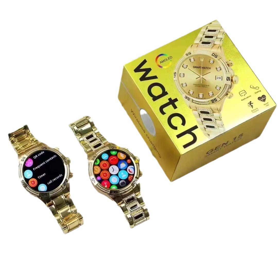 Bluetooth appelant Niche montre pleine diamant petite or