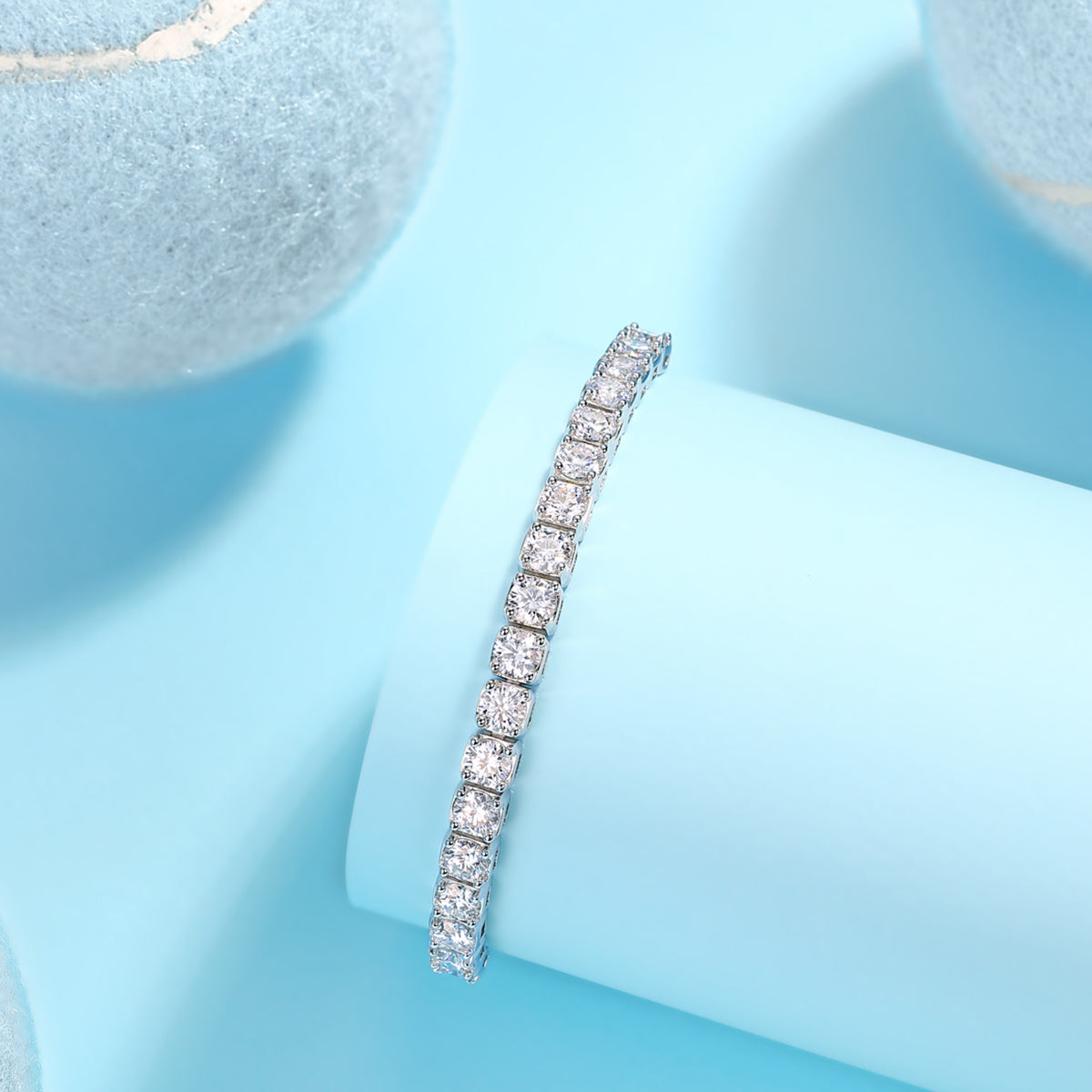 Bracelet de tennis réglable en argent S925