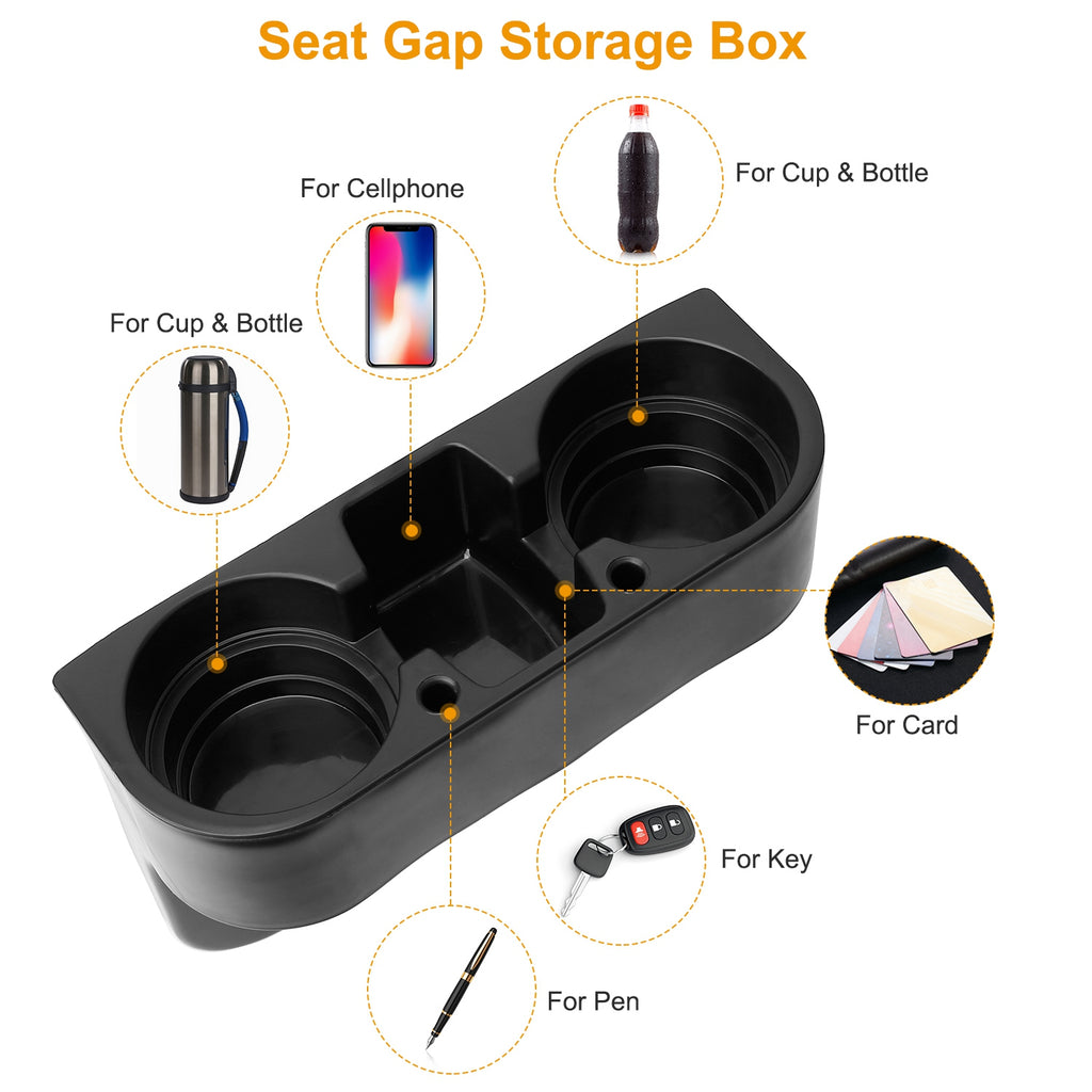 1Pc Car Seam Cup Holder Seat Gap Wedge Drink Storage Organizer Console Side Pocket Mount S