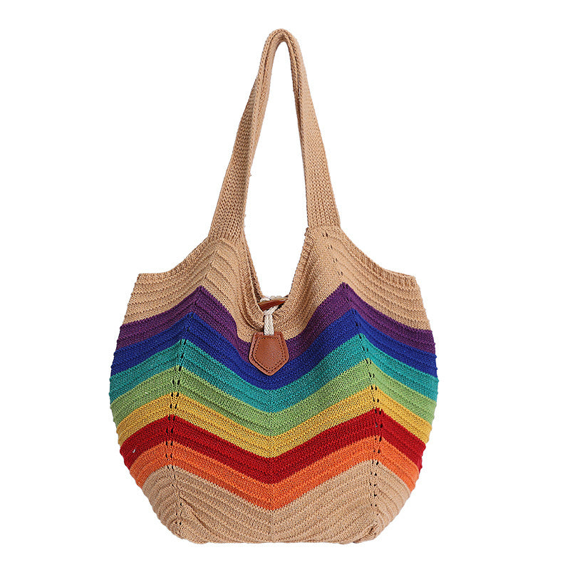 Summer Color-Block grande capacité meilleur-vendeur sous-arm-tote pour les femmes