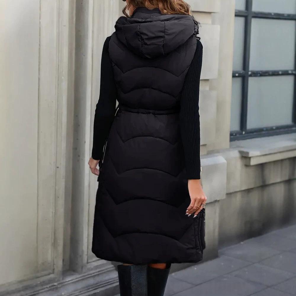 Veste à capuche sans manches pour femmes