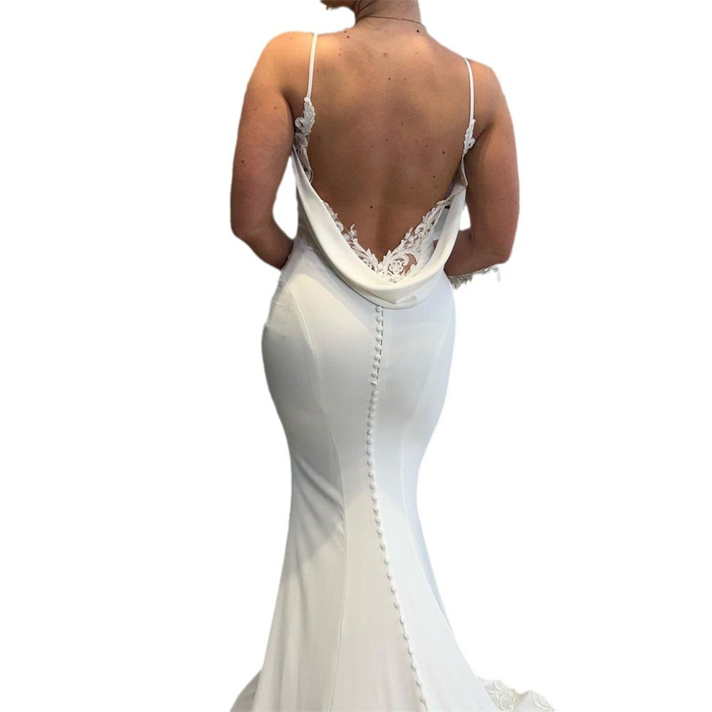 Robe de bienvenue à la trailer de style Mori Super Fairy Satin simple sans-fil
