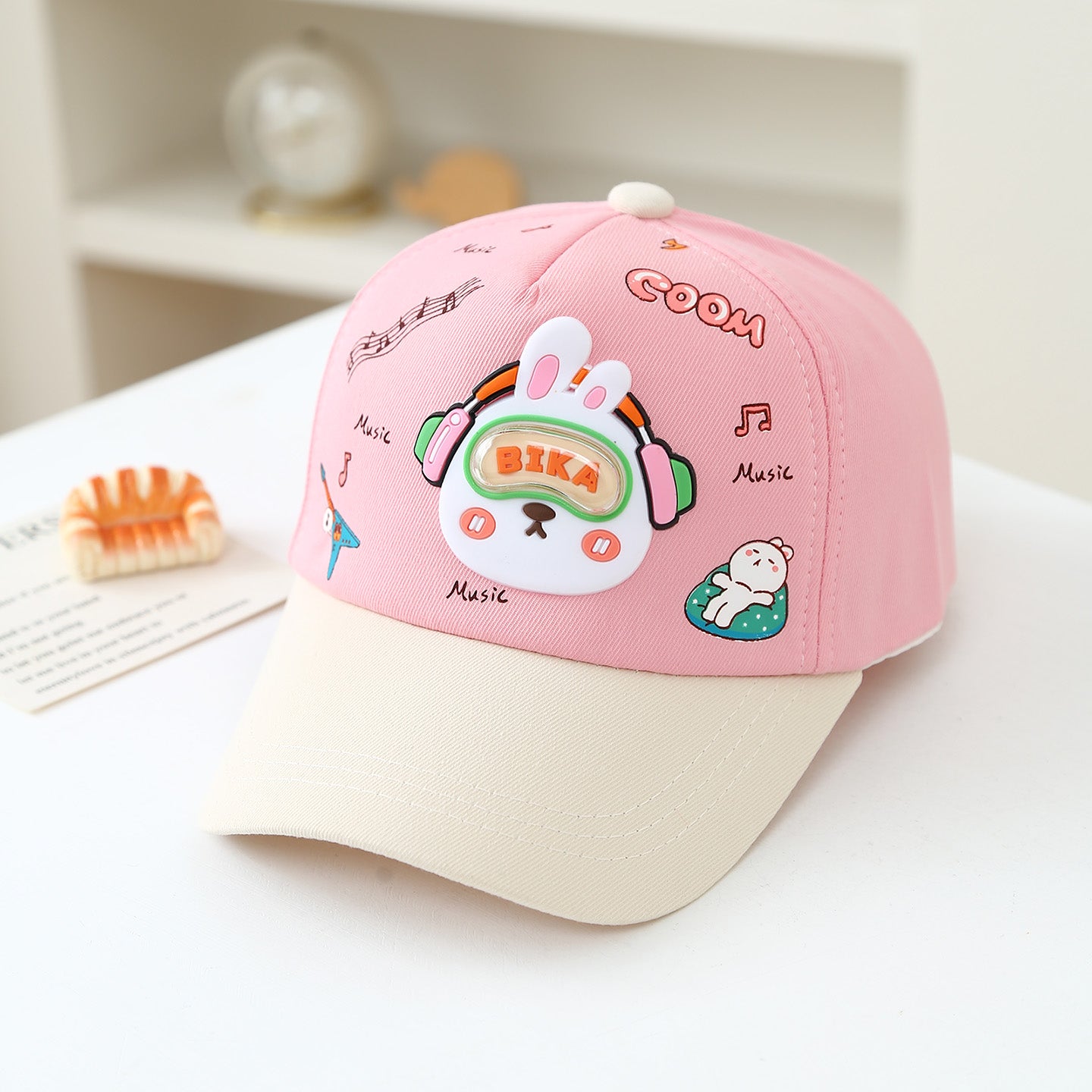 Musique de dessin animé pour enfants Rabbit Super mignon imprimé et coloré Casquette de baseball pour bébés