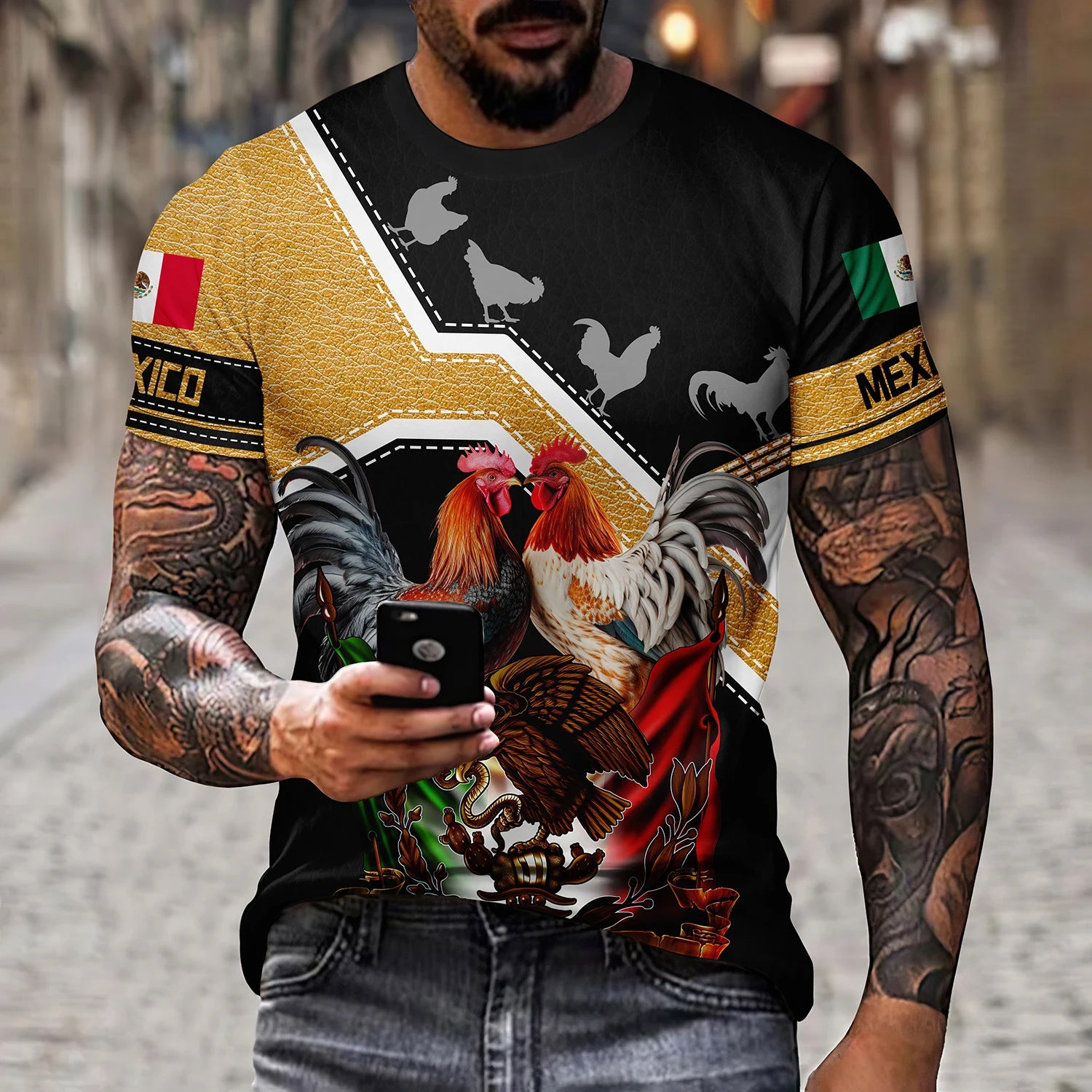 T-shirt Eagle and Snake T-shirt à col rond à manches courtes pour homme