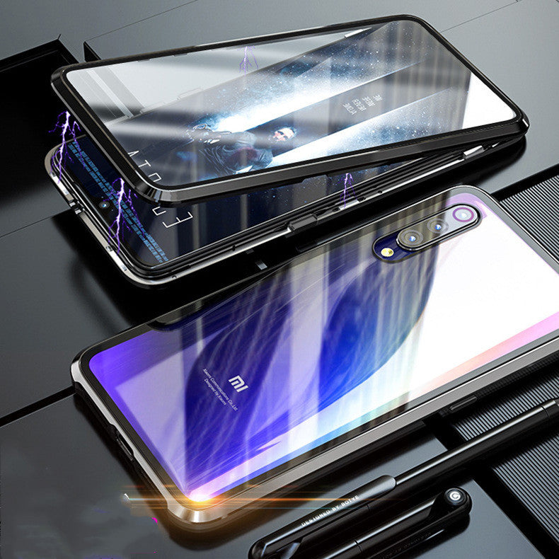 Boîtier de téléphone mobile en verre rouge avec métal magnétique