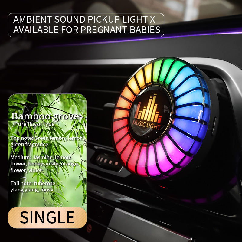 Automobile Aromatherapy Air Vent Acolight Light Pickup Voice Control Rhythm Lampe