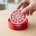 Ensemble de sous-verre imprimé 3D de Noël avec support de rangement
