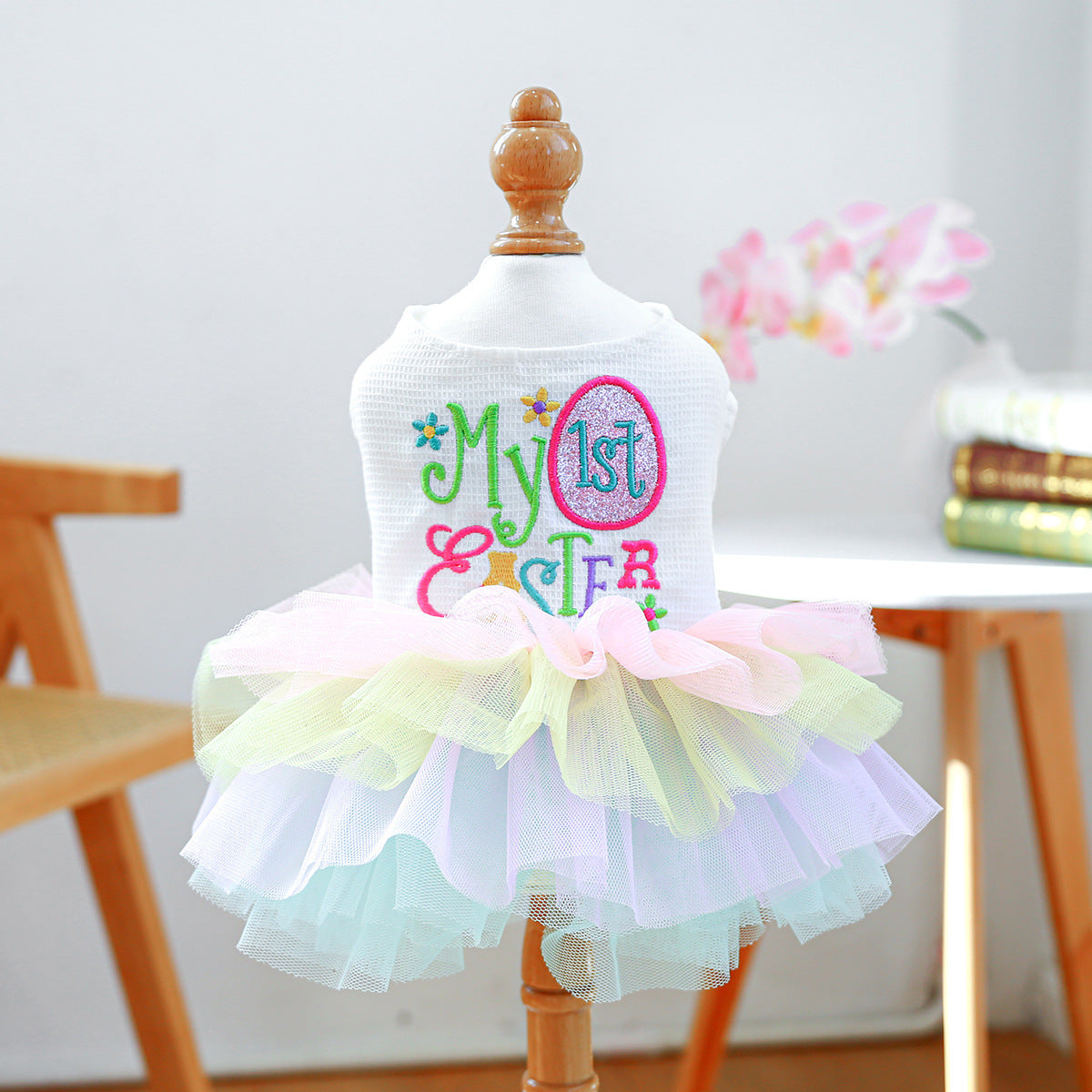 Vêtements de vacances pour animaux de compagnie pour chats et petits chiens Joyeux anniversaire et Chemise de Pâques Ballet Tutu