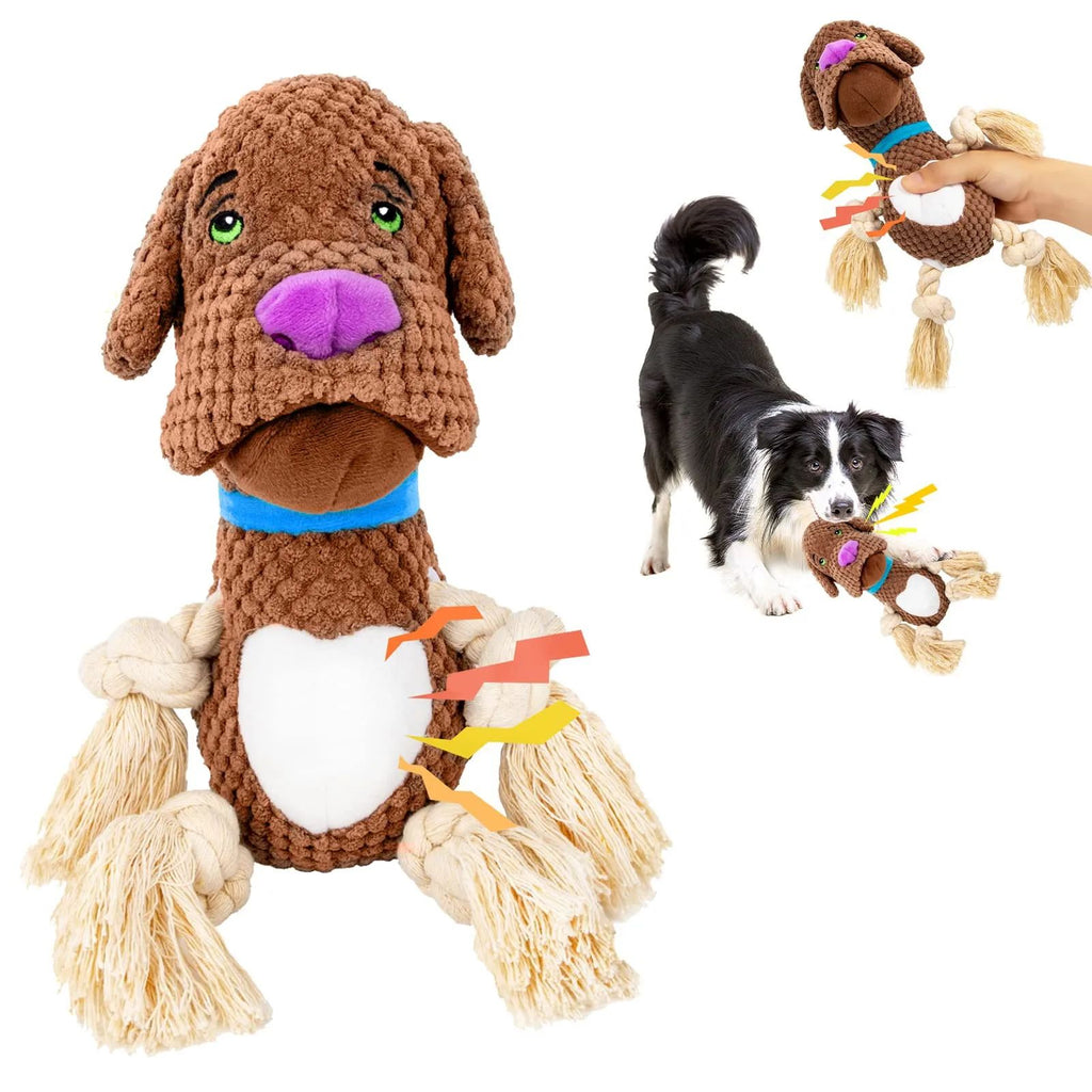 Type de coquille de peluche de chien contenant du papier son Bb appelé jouet de molar résistant aux piqûres Intera