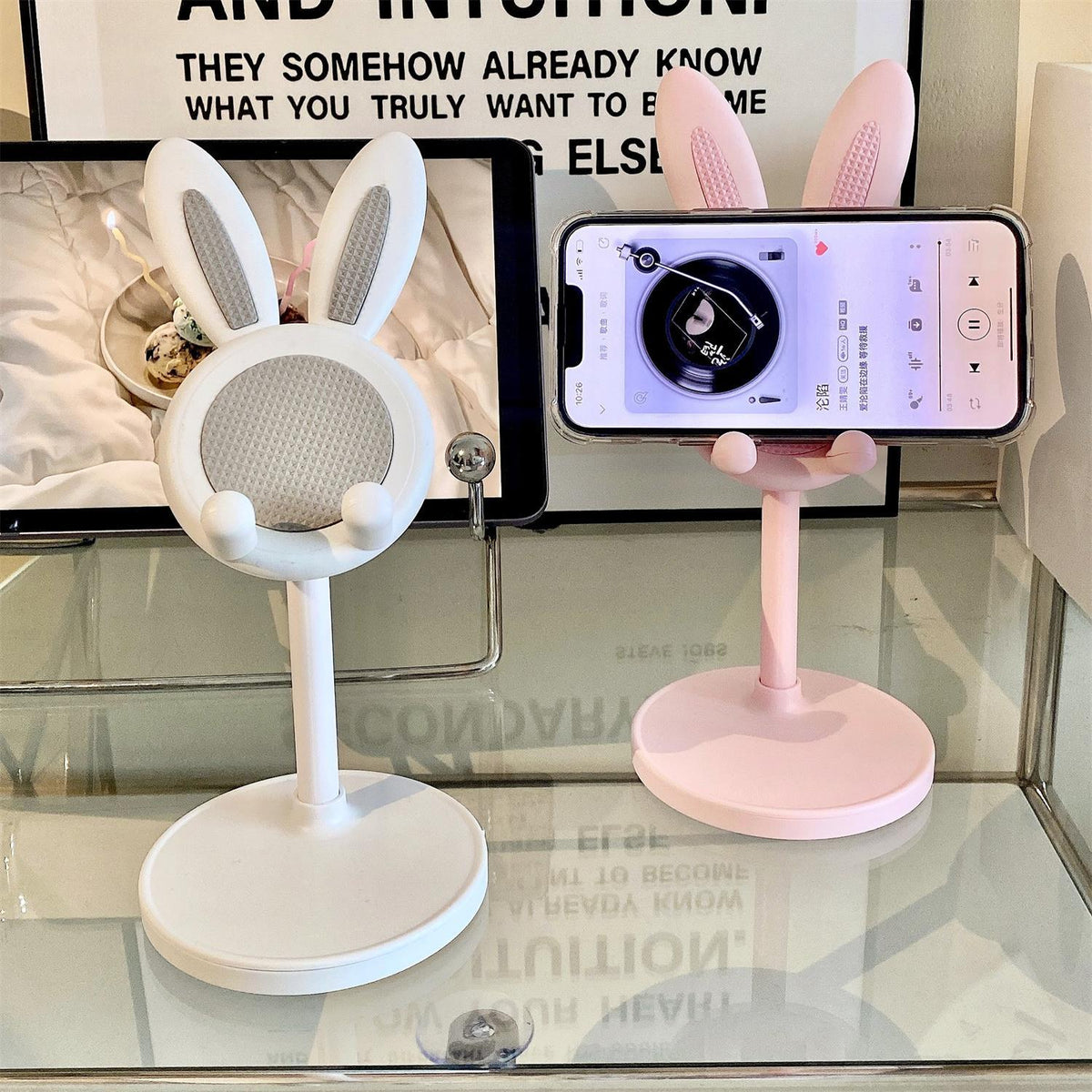 Support de téléphone portable lapin Bureau réglable réglable multifonctions Portable