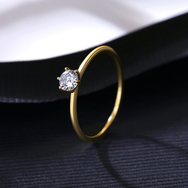 S925 Silver Wind Star Ring Set avec doigt index Zircon
