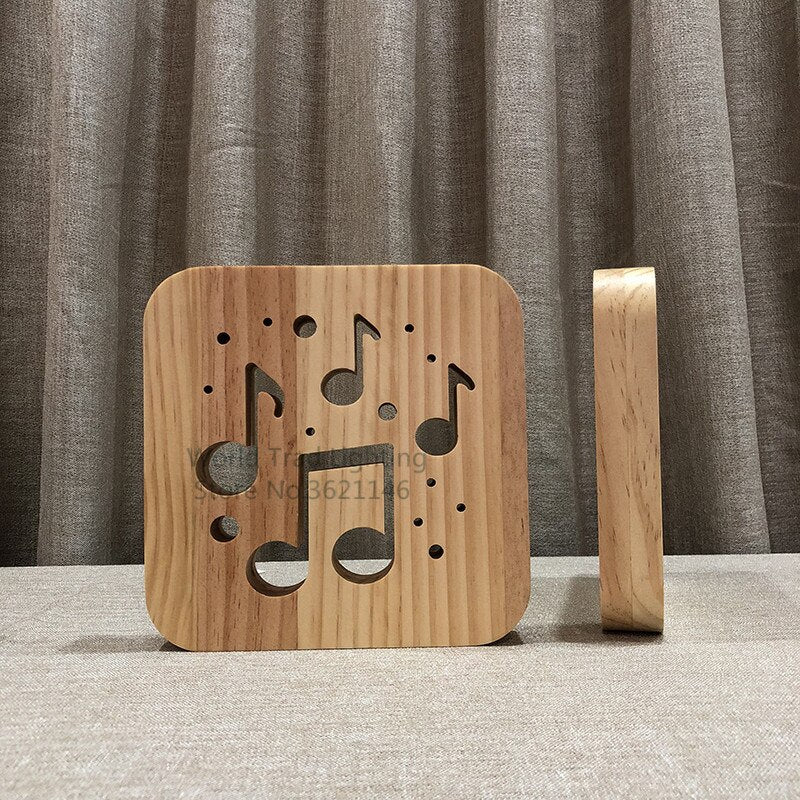 USB chaud couleur 3D bois LED atmosphère lumière
