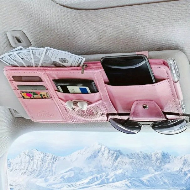 Zippered voiture carte d'affaires et porte-vitres