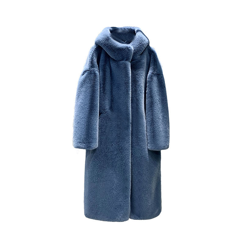 Manteau à capuche en peluche, épaissé, pour femmes