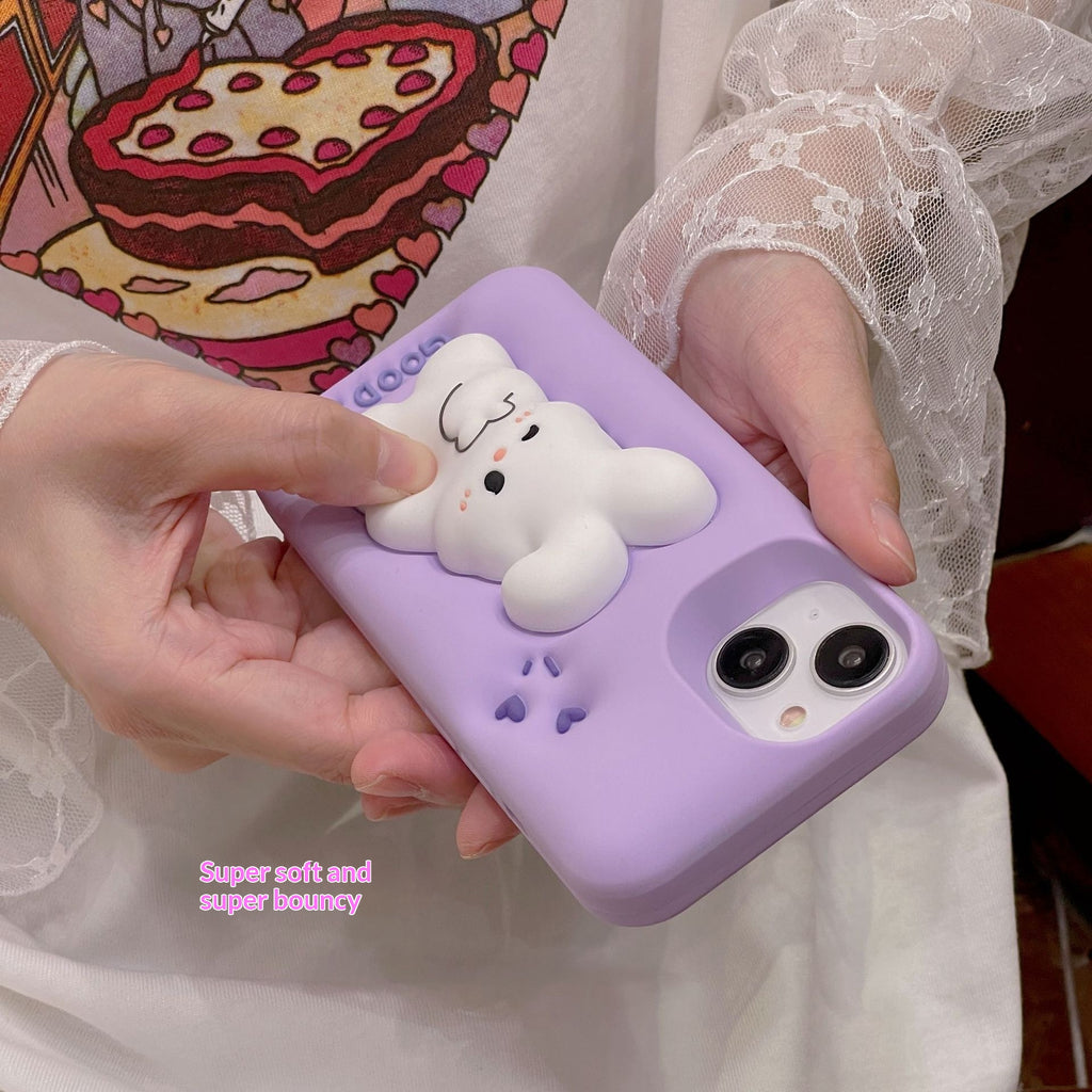 Étui souple en silicone pour lapin violet
