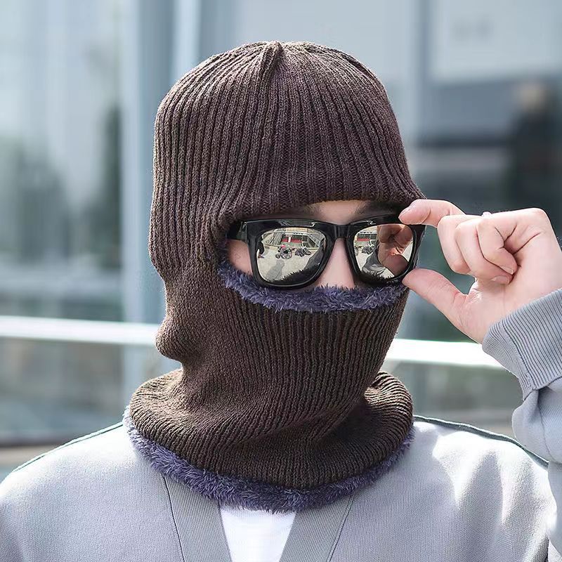Hiver Chaud Unisexe Dome Brimless Terry Protection du cou Épaisseur Chapeau plat en maille