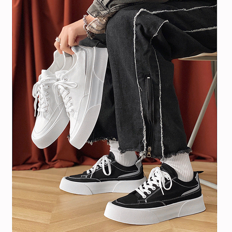 Toile respirant haut bas plate-forme hommes Casual Sneakers
