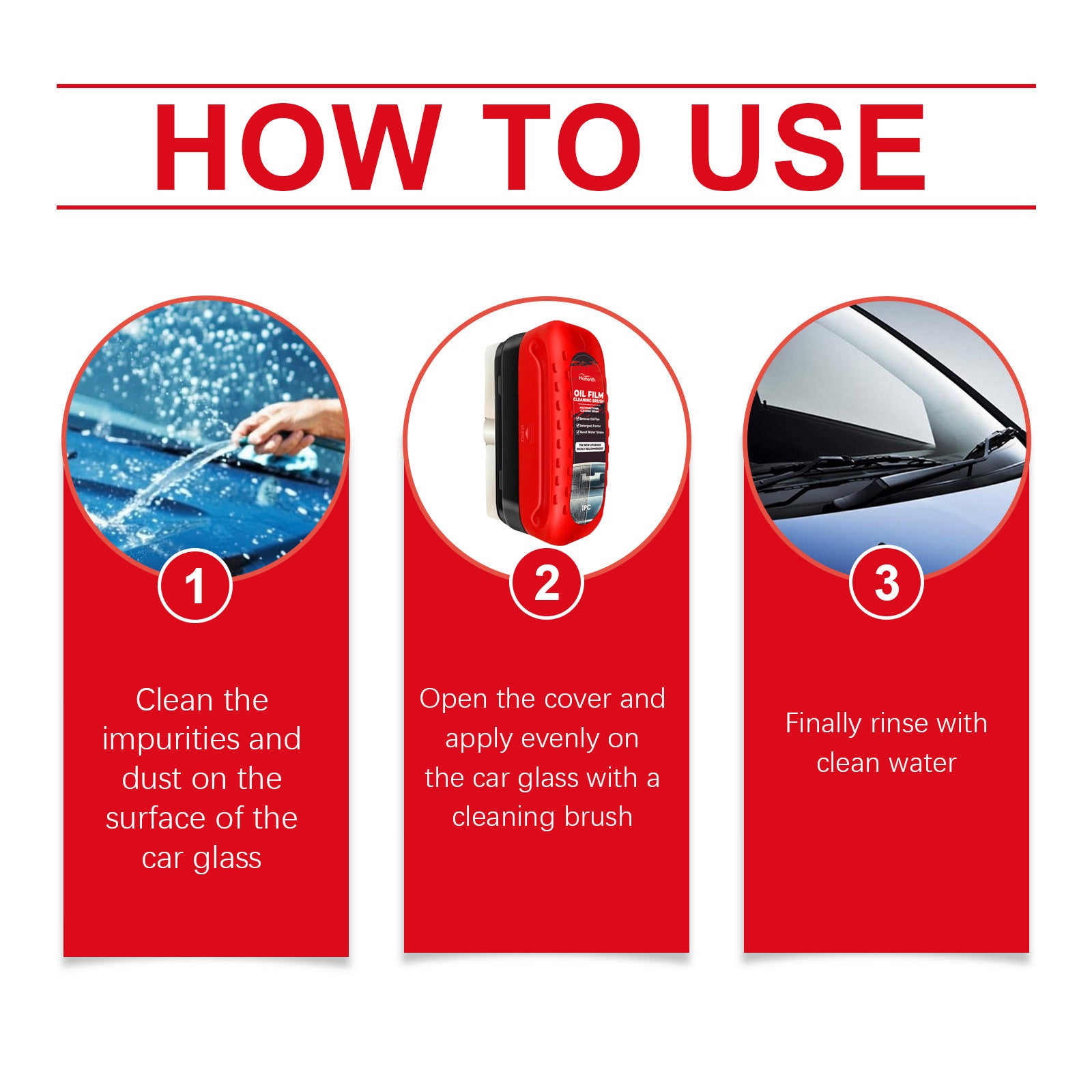 Brosse de nettoyage de film d'huile automobile