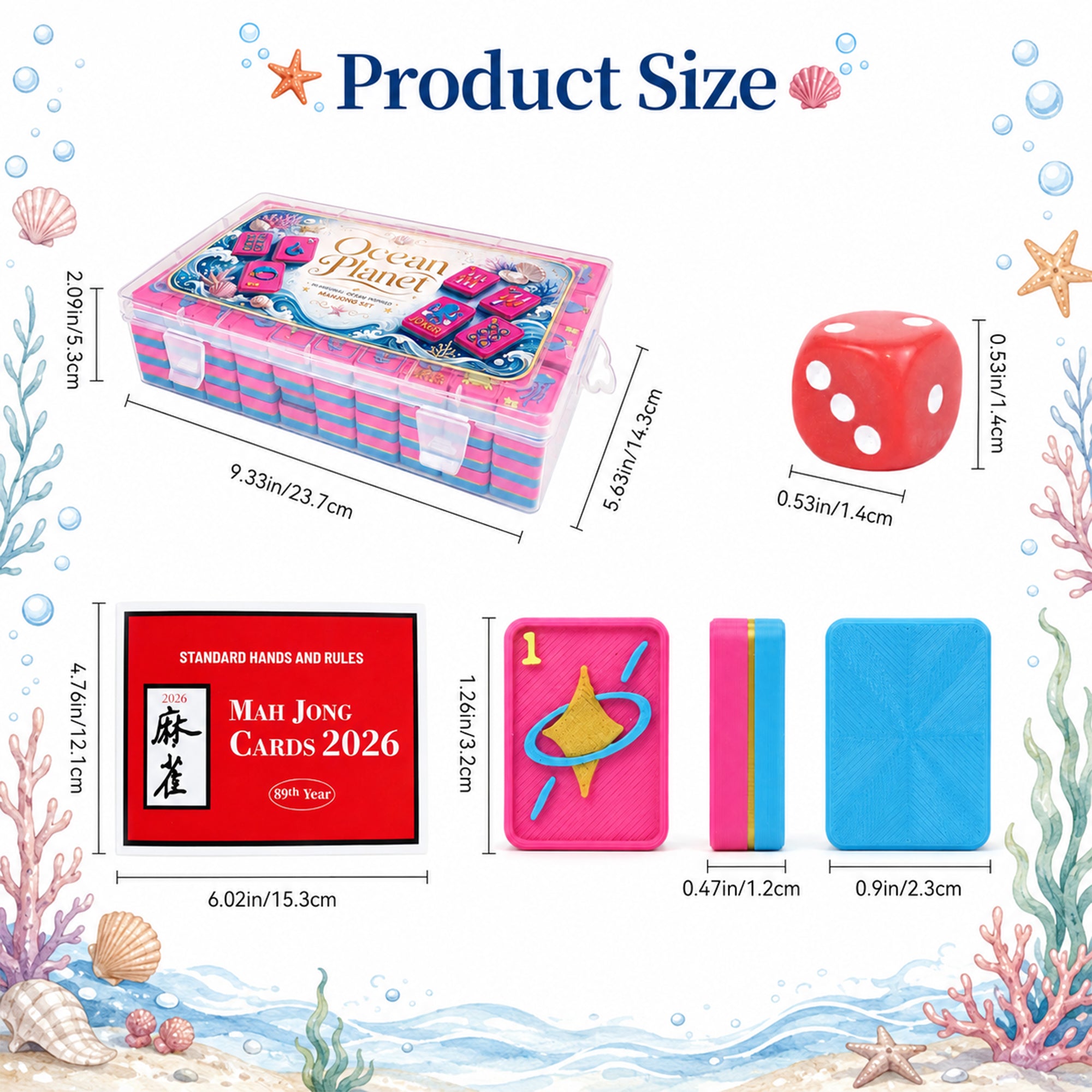160PCS flottant American Mahjong Set Ocean Thème
