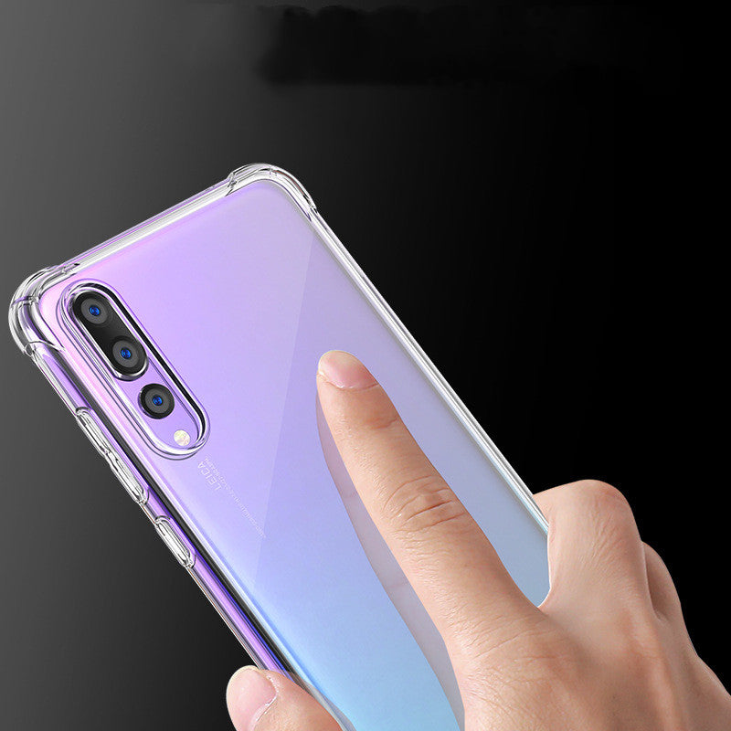 Cas de téléphone mobile anti-chute Transparent Shell Silicone Manche