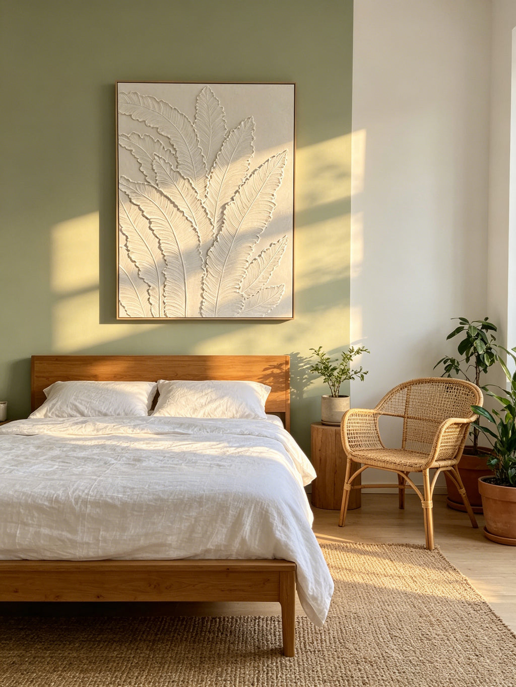 24x36 Art mural de feuille botanique encadrée
