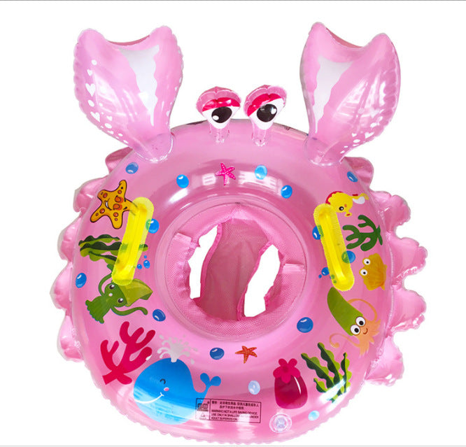 Anneau de natation en forme de crabe cartoon