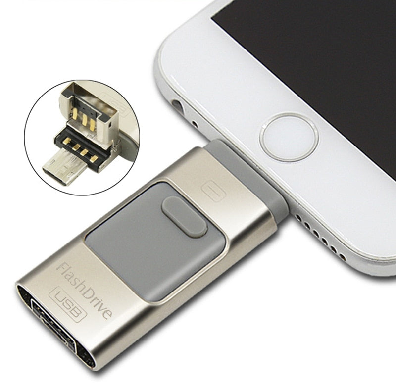 Trois en un disque flash USB OTG pour ordinateur et téléphone mobile