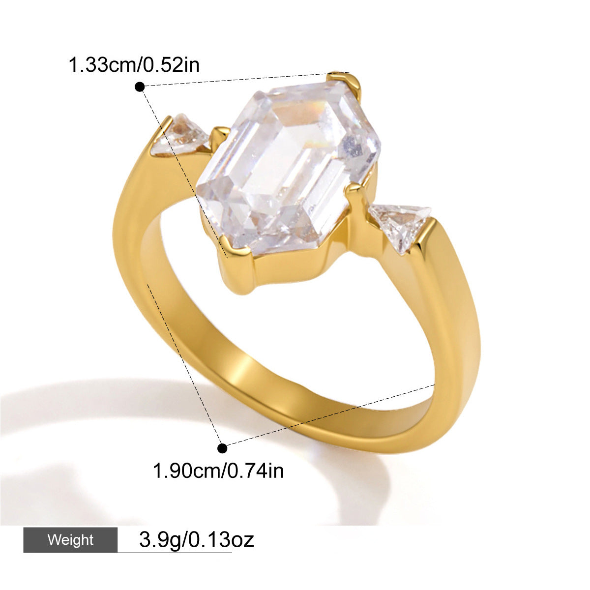 Zircon bague en acier inoxydable pour femmes