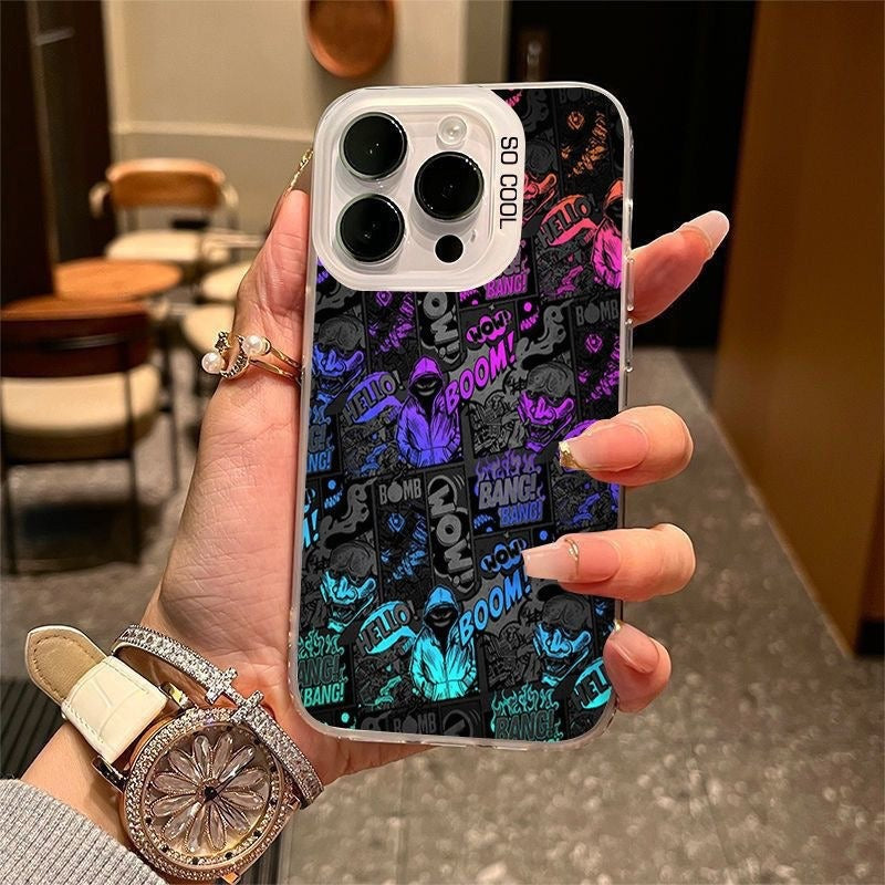 En argent coloré Cool Graffiti en plastique téléphone portable Shell