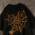 100 coton été mode marque lettres Spider Web imprimé manches courtes T-shirt Jeune Et