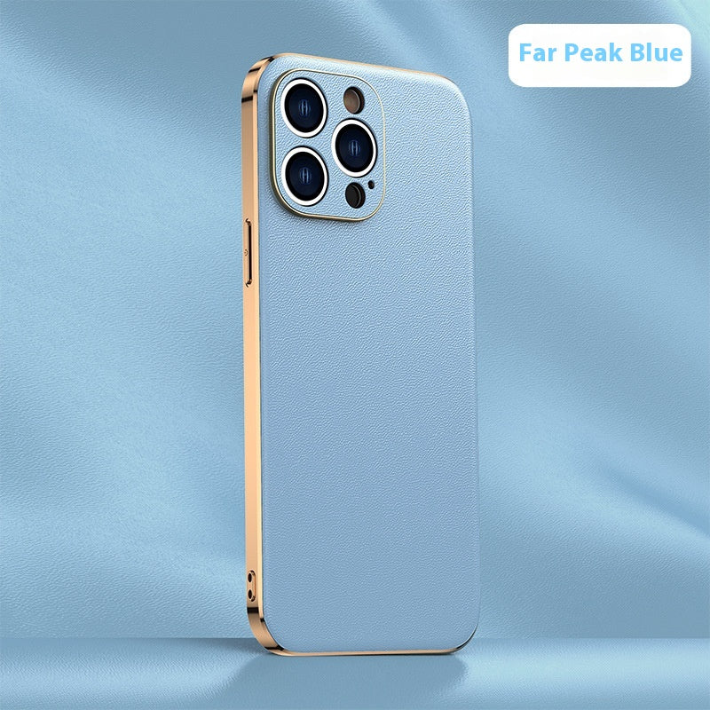 Étui de protection de téléphone en cuir simple Shell