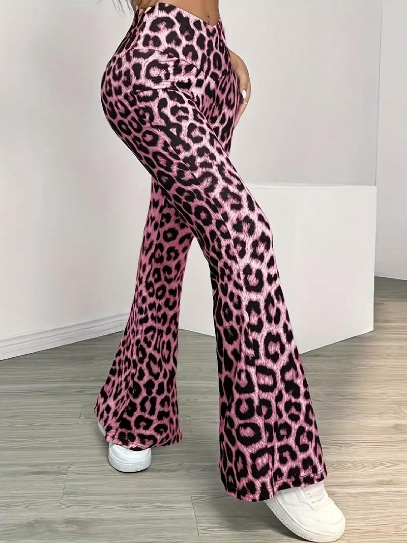 Leopard-print Hip-lifting Tight Leggings Pantalons à jambe droite