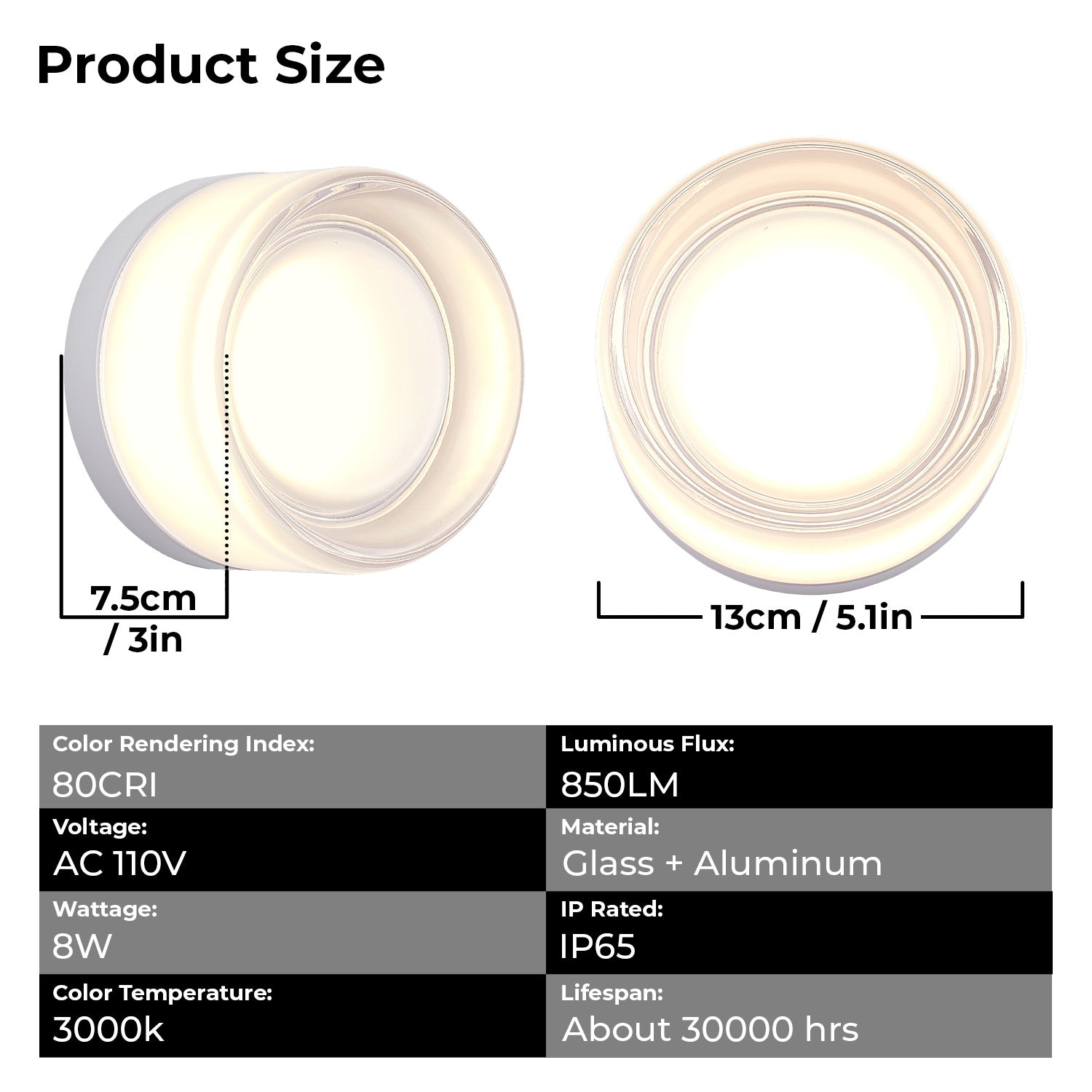LED Wall Sconce Creative Round Glass Lighting Indoor Wall Mounted Lampe Plafond Lig