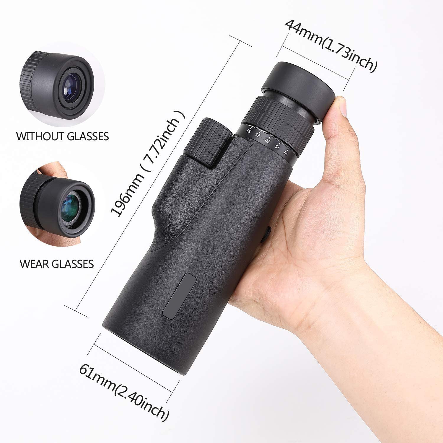Télescope monoculaire 10-30x50 HD Zoom Téléscope pour appareil photo portable