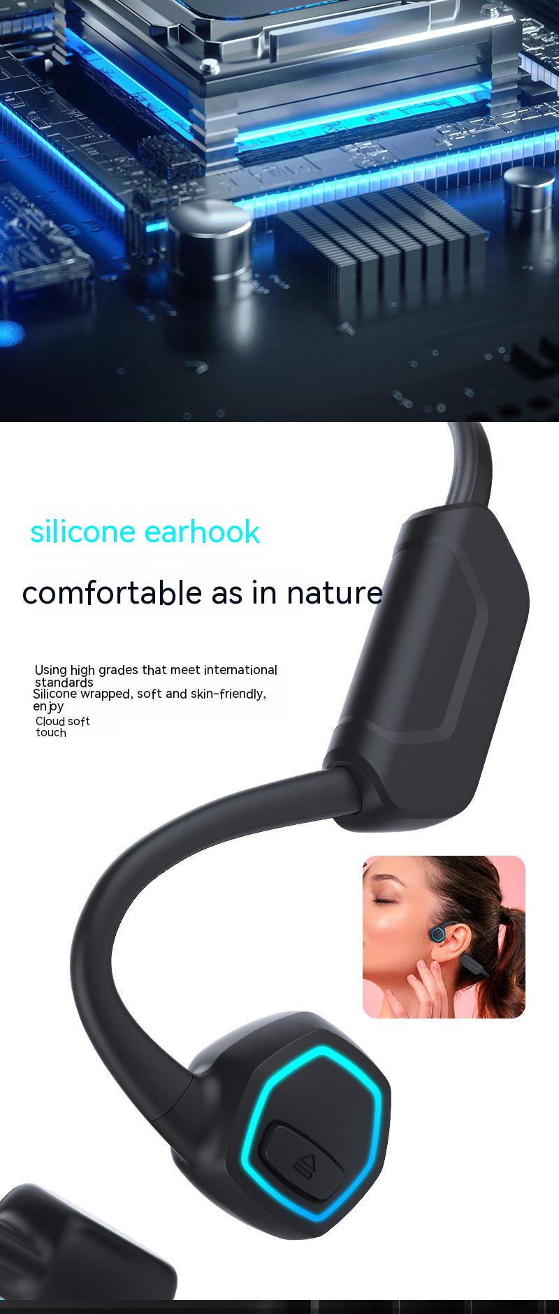 Casque Bluetooth pour la conduction osseuse Petite lampe de nuit à induction Grade 8